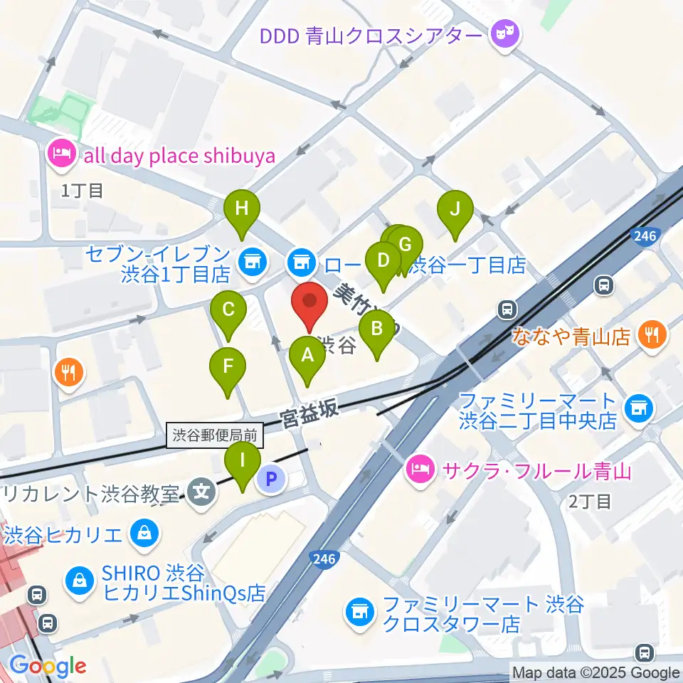 渋谷HOME周辺のカフェ一覧地図