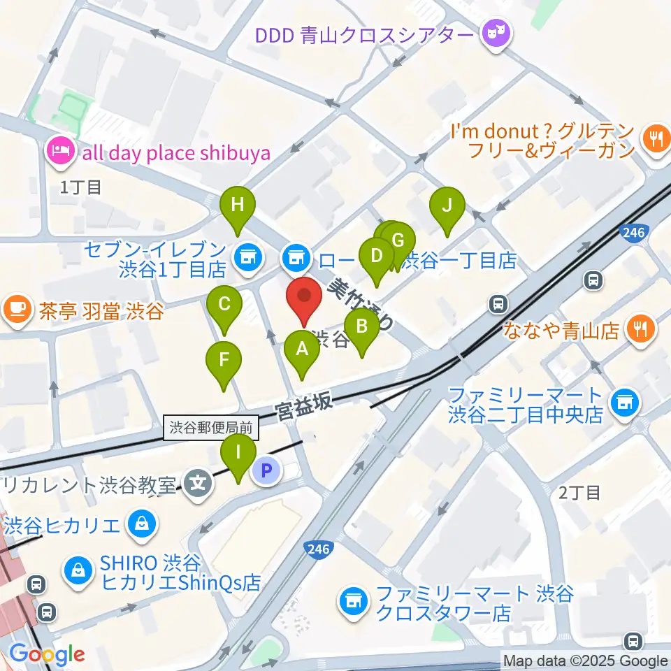 渋谷HOME周辺のカフェ一覧地図