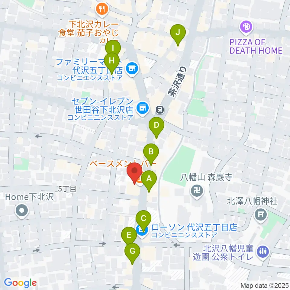 下北沢THREE周辺のカフェ一覧地図