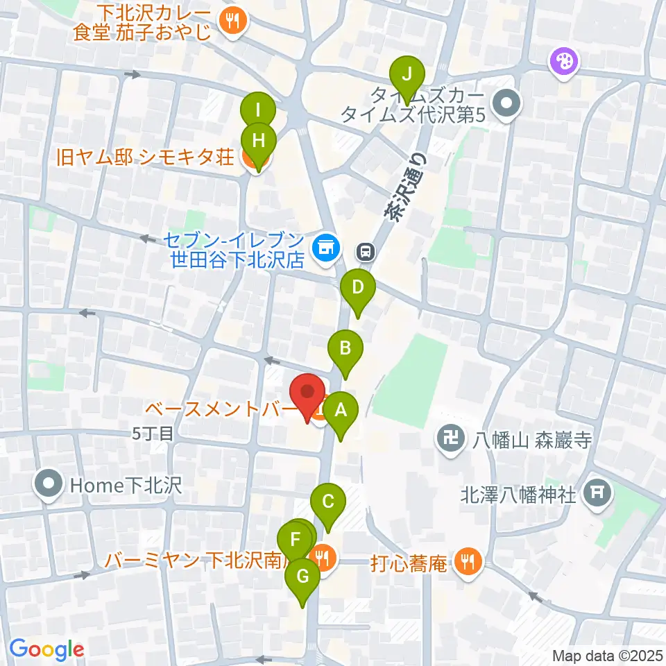 下北沢THREE周辺のカフェ一覧地図