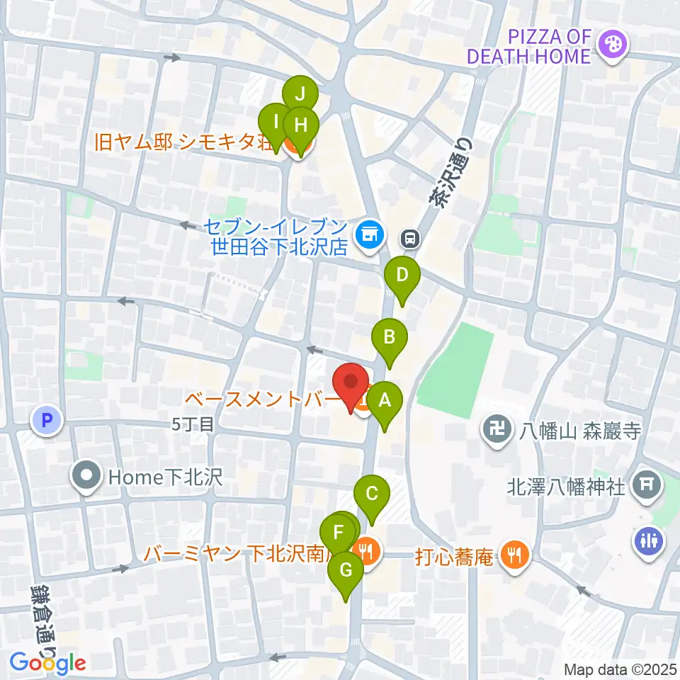 下北沢THREE周辺のカフェ一覧地図