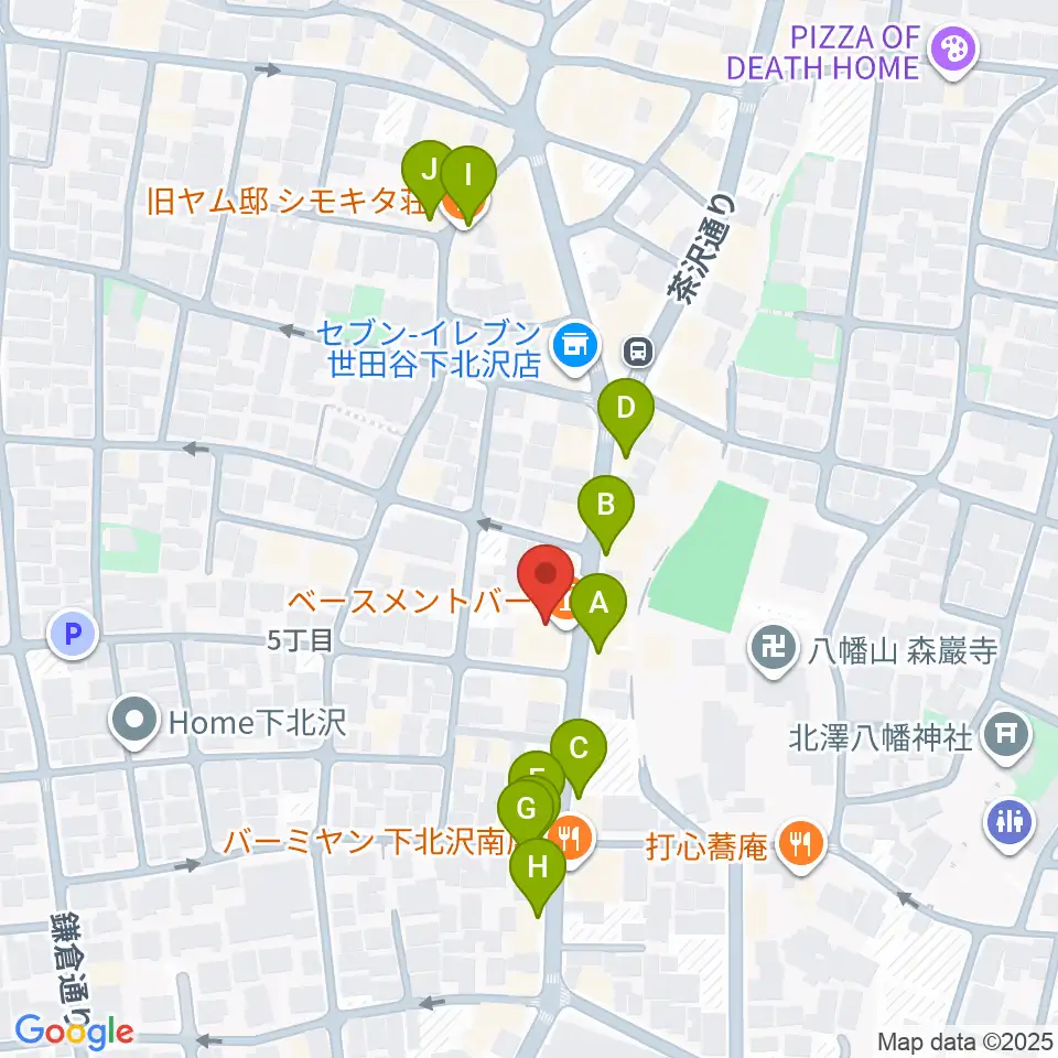 下北沢THREE周辺のカフェ一覧地図