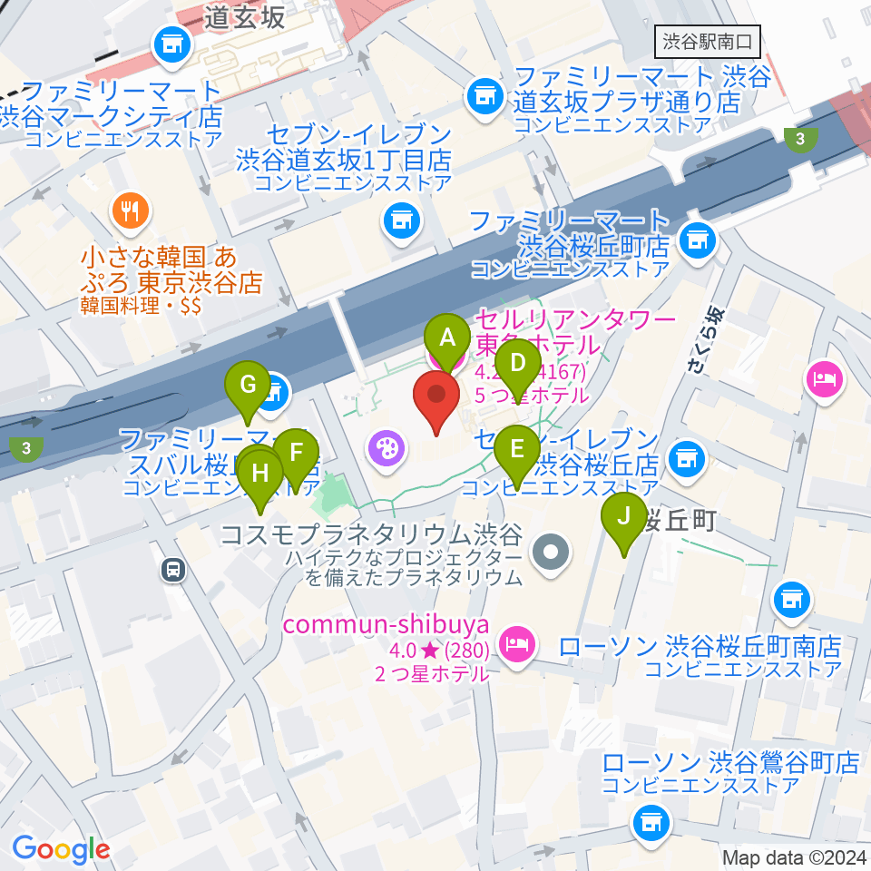 渋谷JZ Brat周辺のカフェ一覧地図