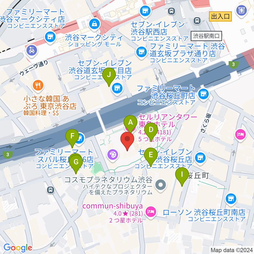 渋谷JZ Brat周辺のカフェ一覧地図