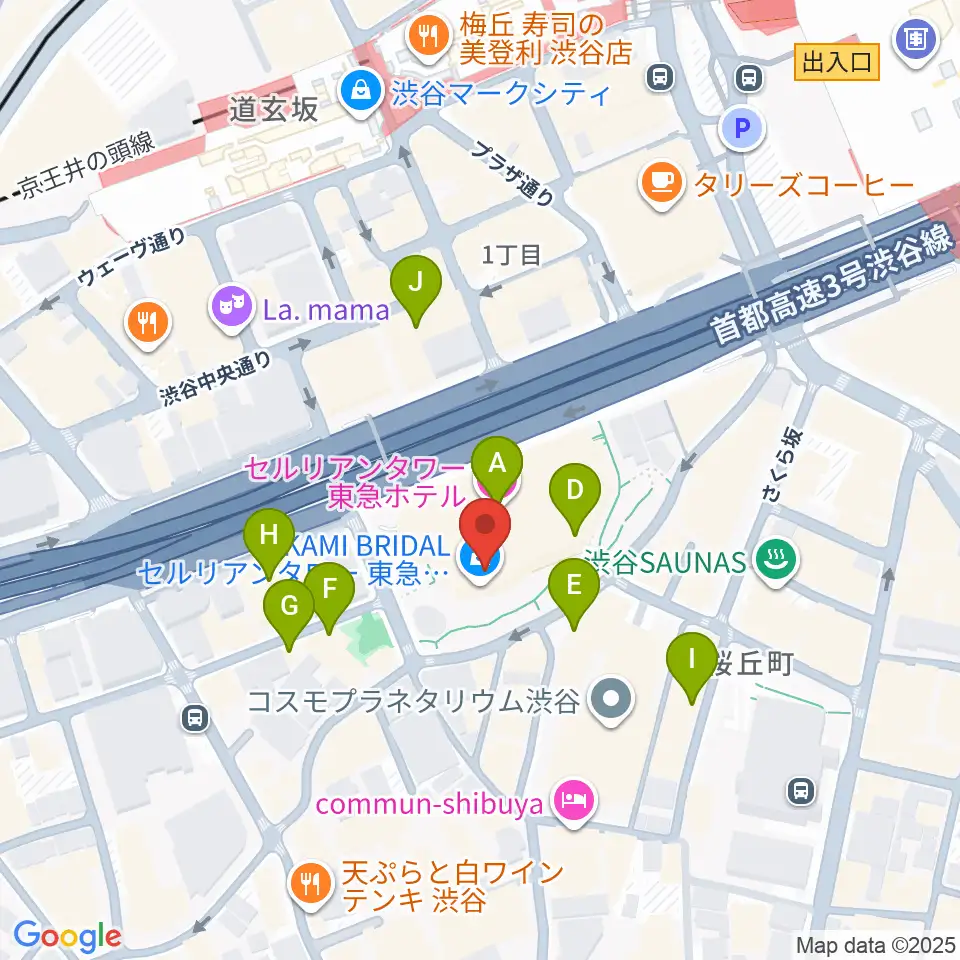 渋谷JZ Brat周辺のカフェ一覧地図