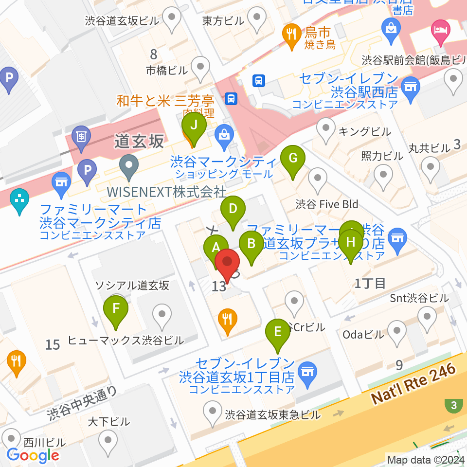 渋谷ガビガビ周辺のカフェ一覧地図