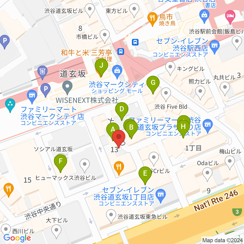 渋谷ガビガビ周辺のカフェ一覧地図