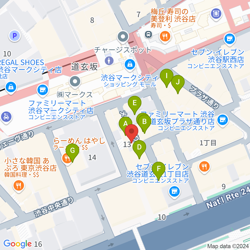 渋谷ガビガビ周辺のカフェ一覧地図