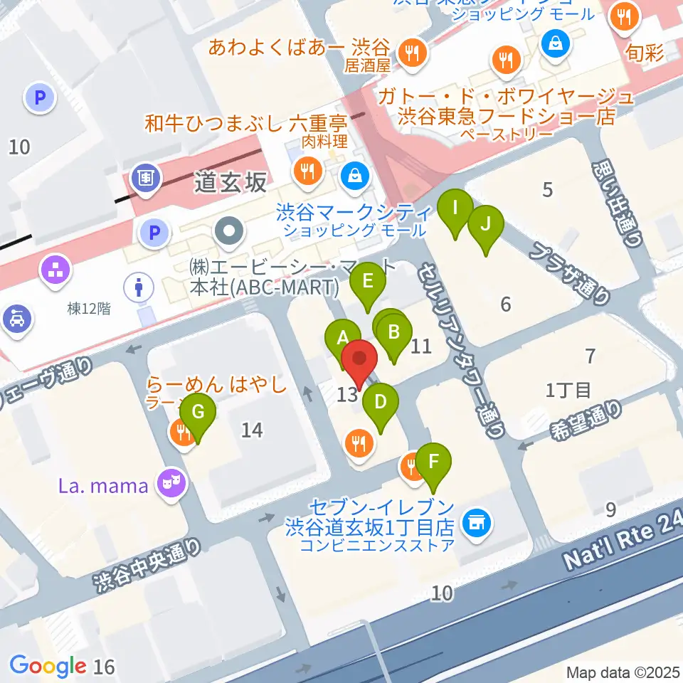 渋谷ガビガビ周辺のカフェ一覧地図