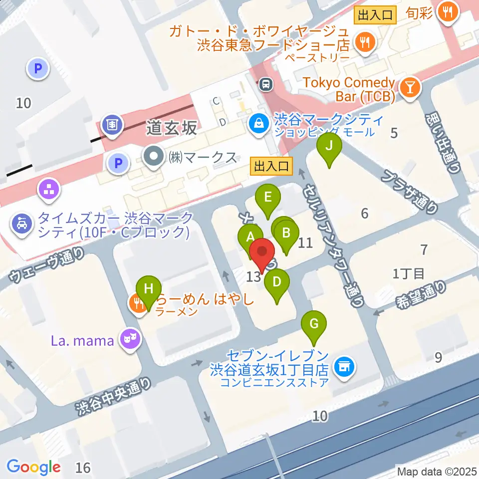 渋谷ガビガビ周辺のカフェ一覧地図