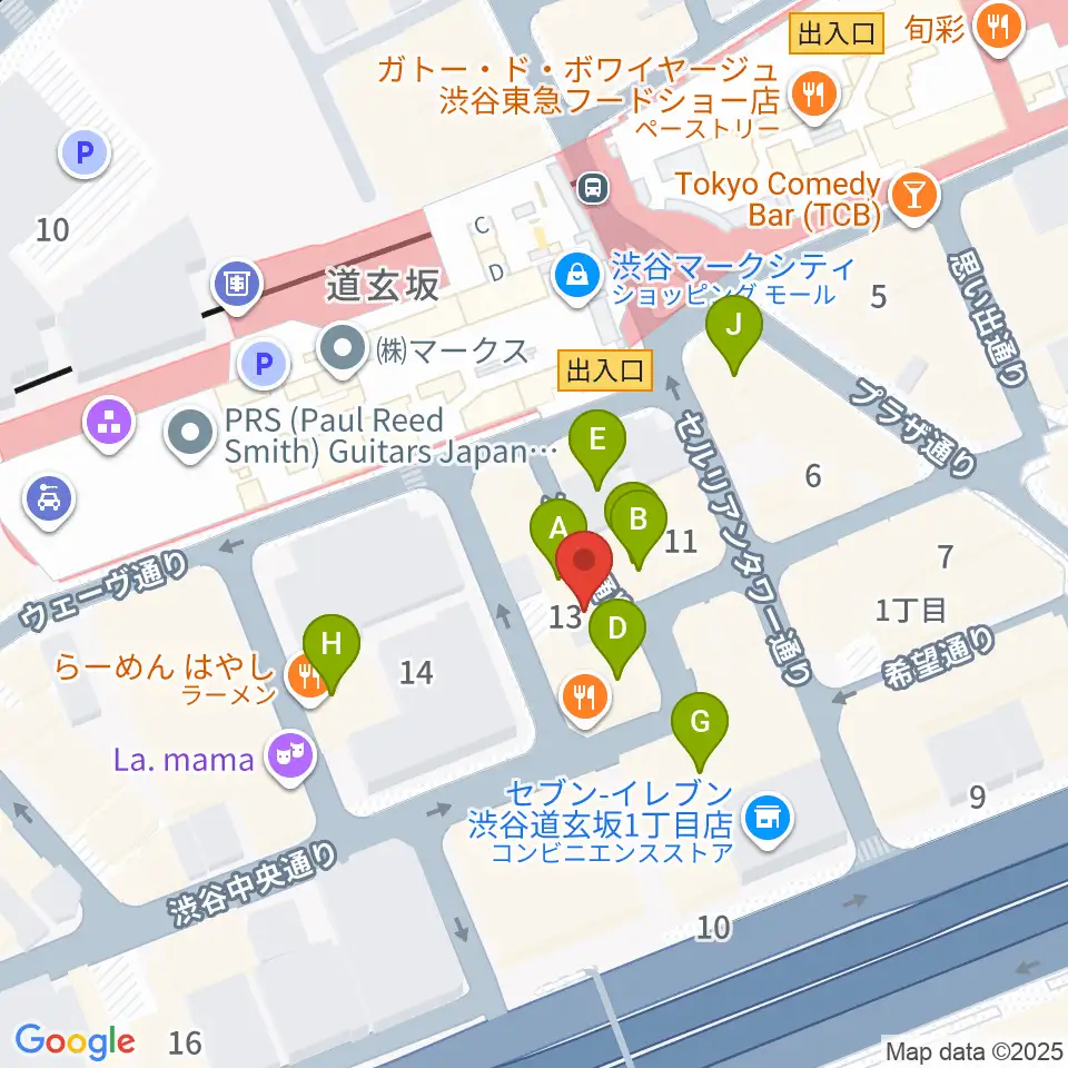 渋谷ガビガビ周辺のカフェ一覧地図