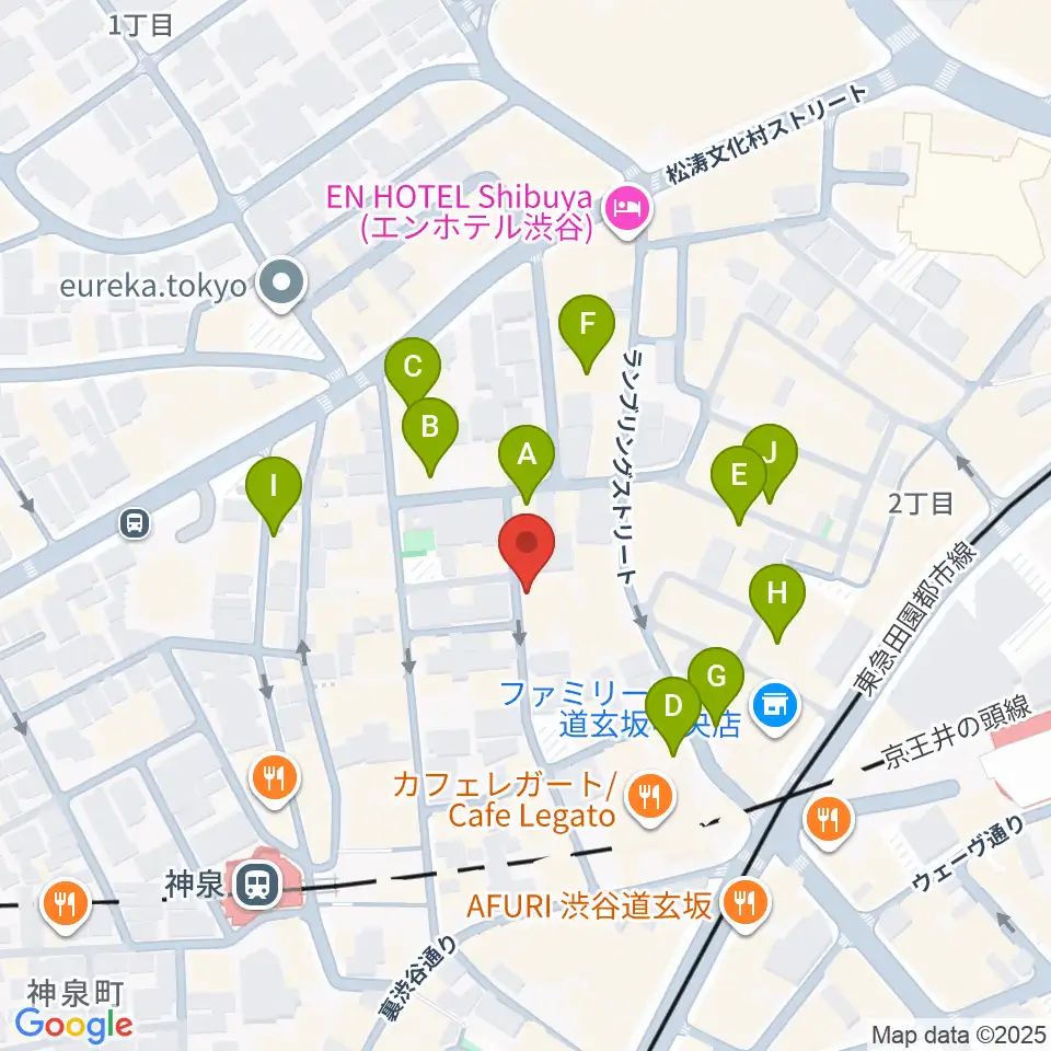 渋谷WOMB周辺のカフェ一覧地図