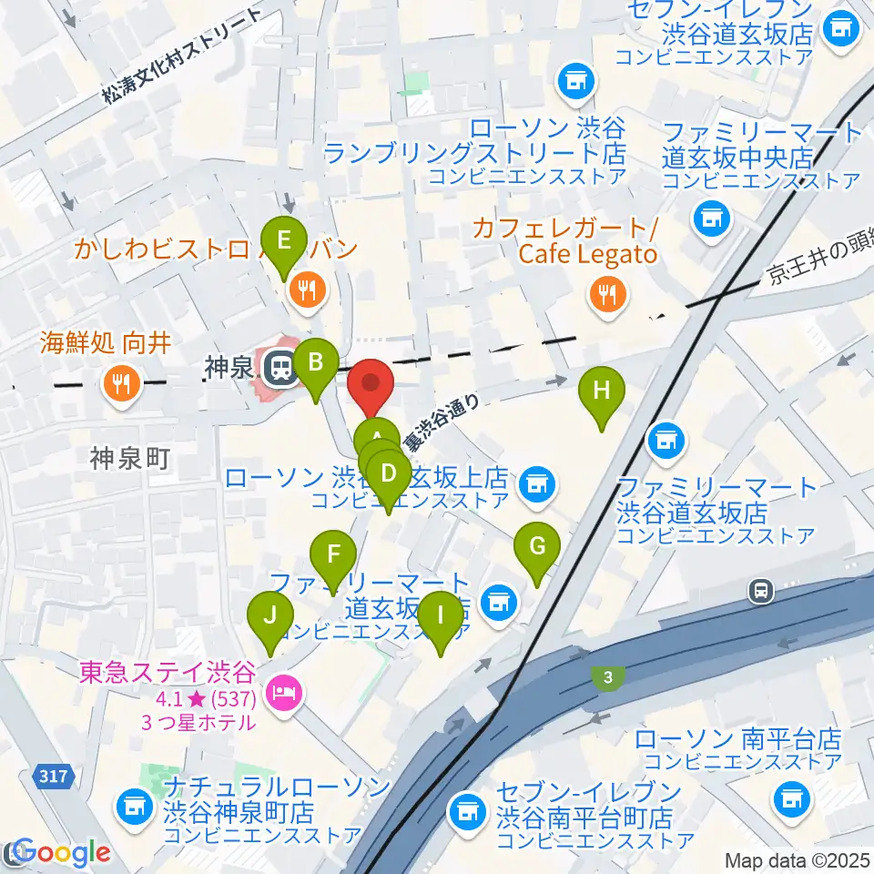 渋谷ランタン周辺のカフェ一覧地図