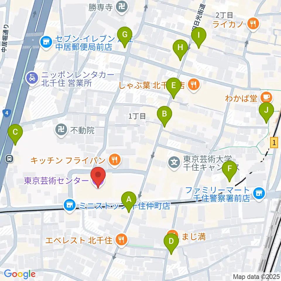 東京芸術センター ピアノラウンジ周辺のカフェ一覧地図