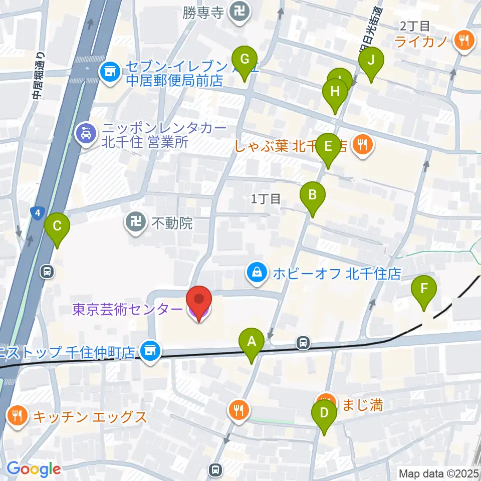 東京芸術センター ピアノラウンジ周辺のカフェ一覧地図