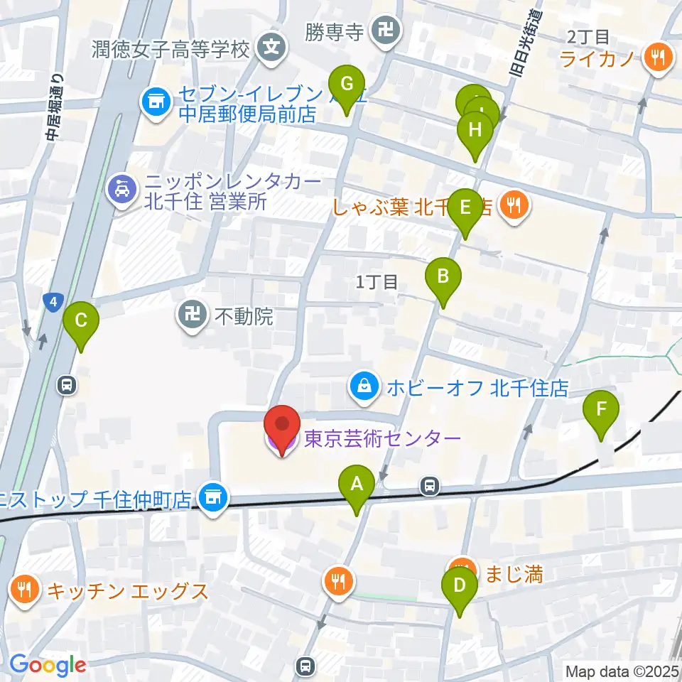 東京芸術センター ピアノラウンジ周辺のカフェ一覧地図