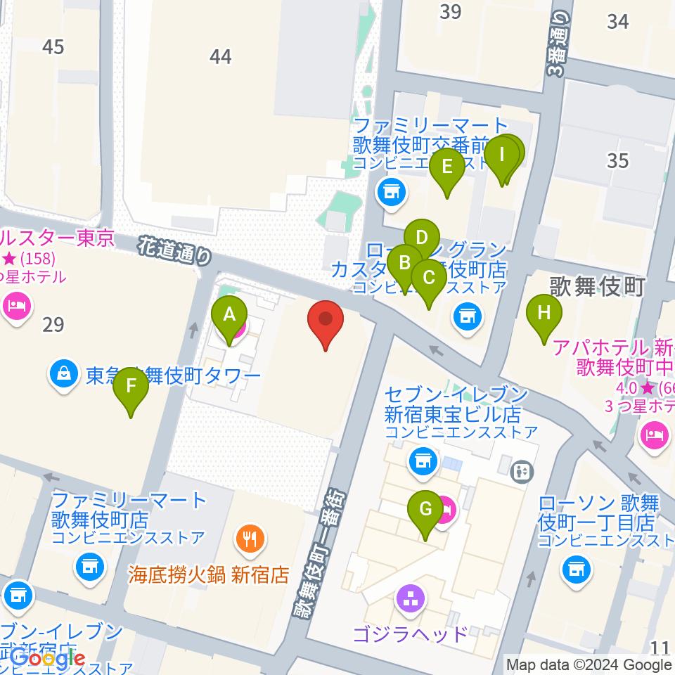 新宿FACE周辺のカフェ一覧地図