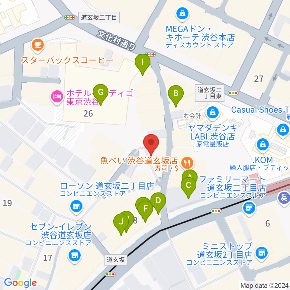 渋谷RUBY ROOM周辺のカフェ一覧地図