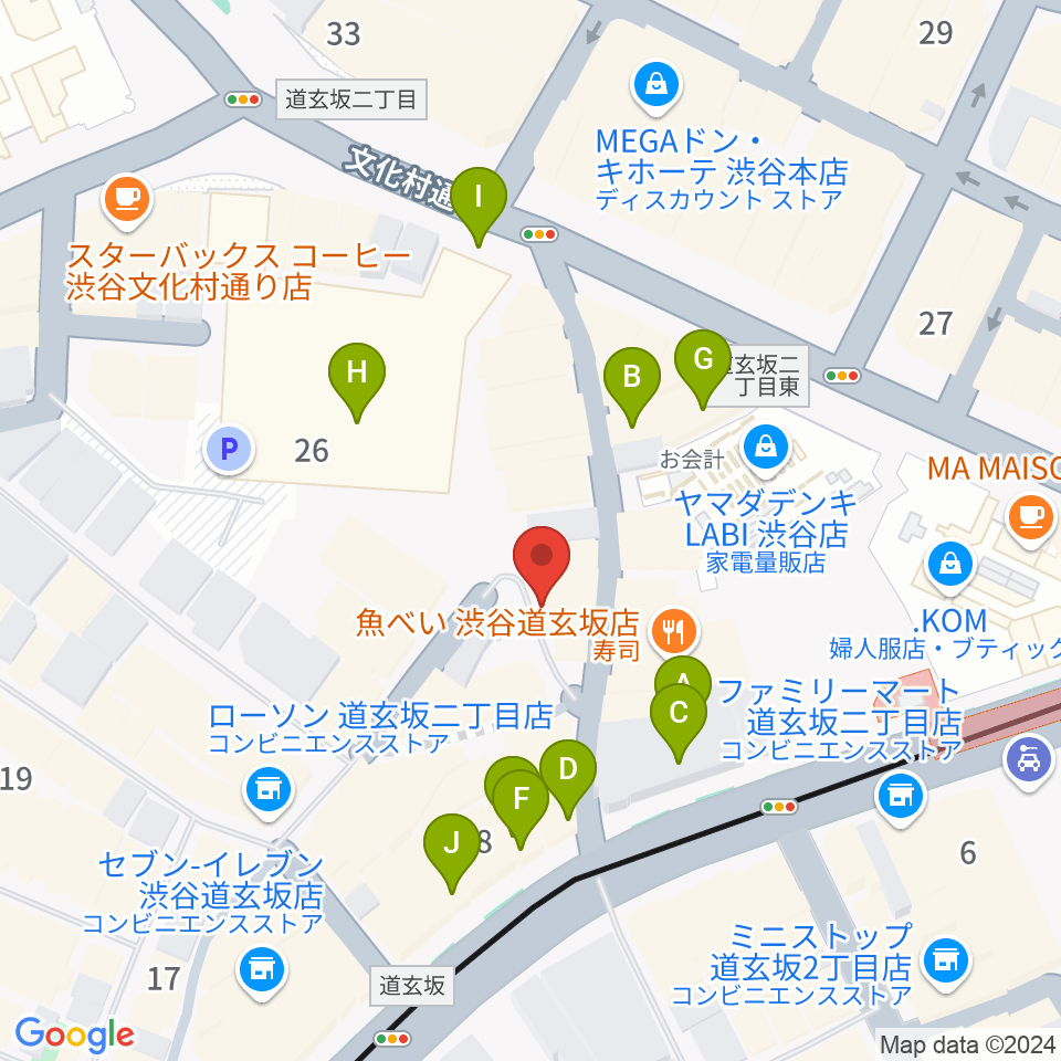 渋谷RUBY ROOM周辺のカフェ一覧地図