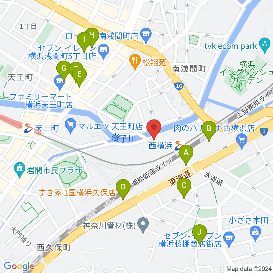 西横浜エルプエンテ周辺のカフェ一覧地図