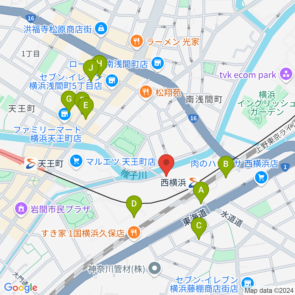 西横浜エルプエンテ周辺のカフェ一覧地図