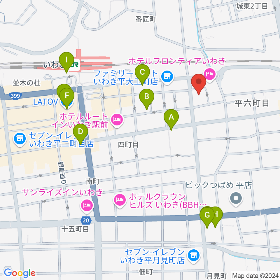 いわきソニック周辺のカフェ一覧地図