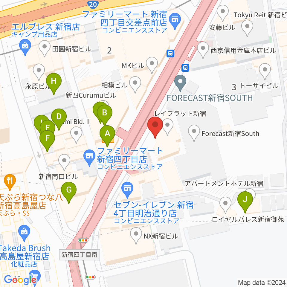 新宿ANTIKNOCK周辺のカフェ一覧地図