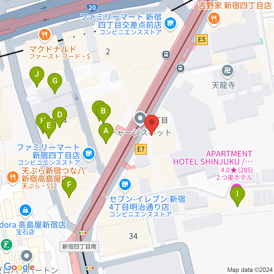 新宿ANTIKNOCK周辺のカフェ一覧地図