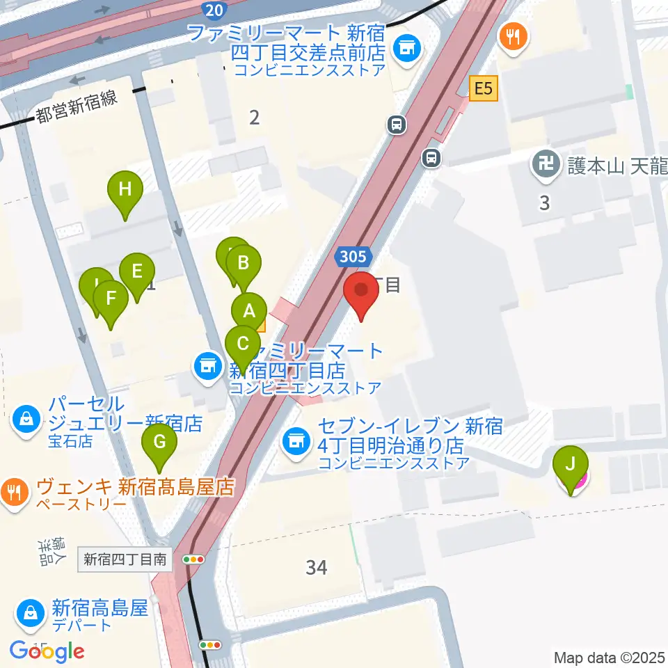 新宿ANTIKNOCK周辺のカフェ一覧地図