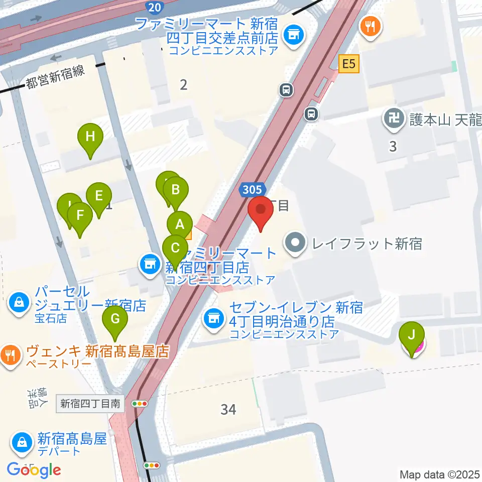 新宿ANTIKNOCK周辺のカフェ一覧地図