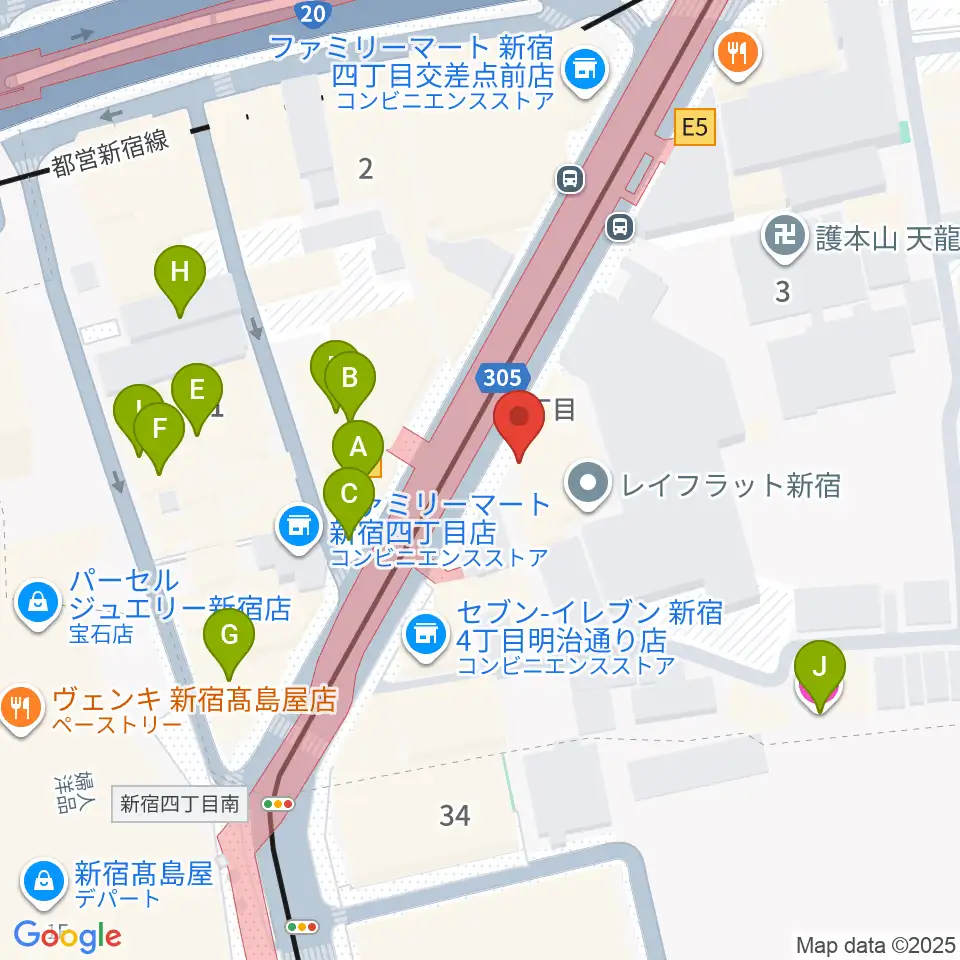 新宿ANTIKNOCK周辺のカフェ一覧地図