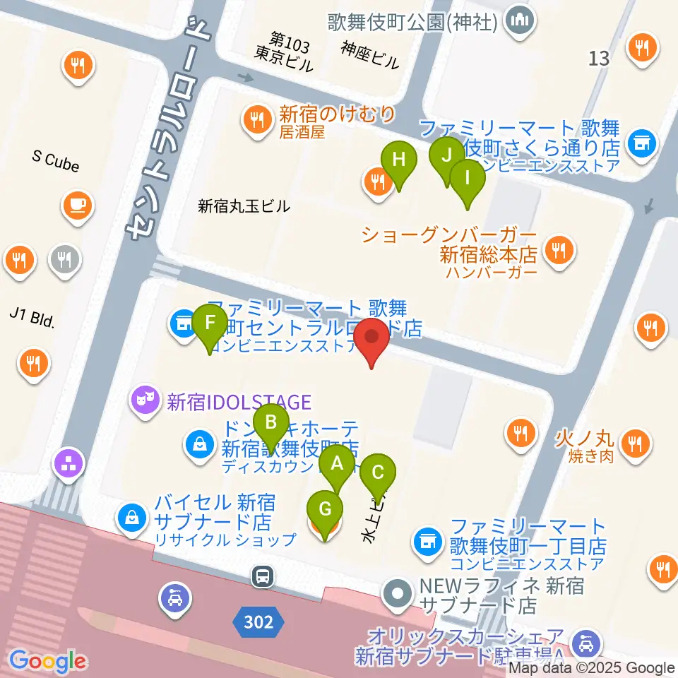 ゴールデンエッグ周辺のカフェ一覧地図