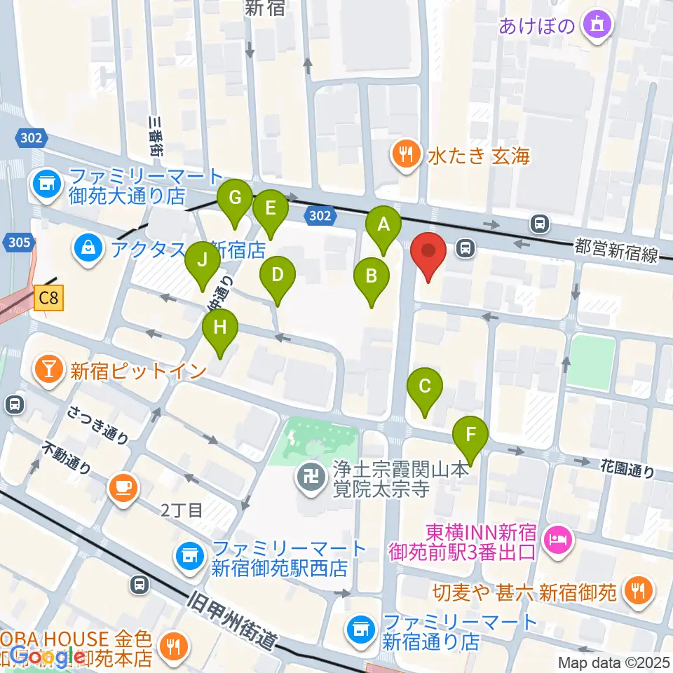 新宿SOMEDAY周辺のカフェ一覧地図