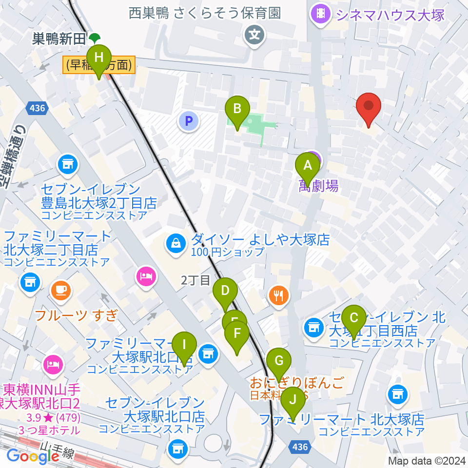 大塚GRECO周辺のカフェ一覧地図