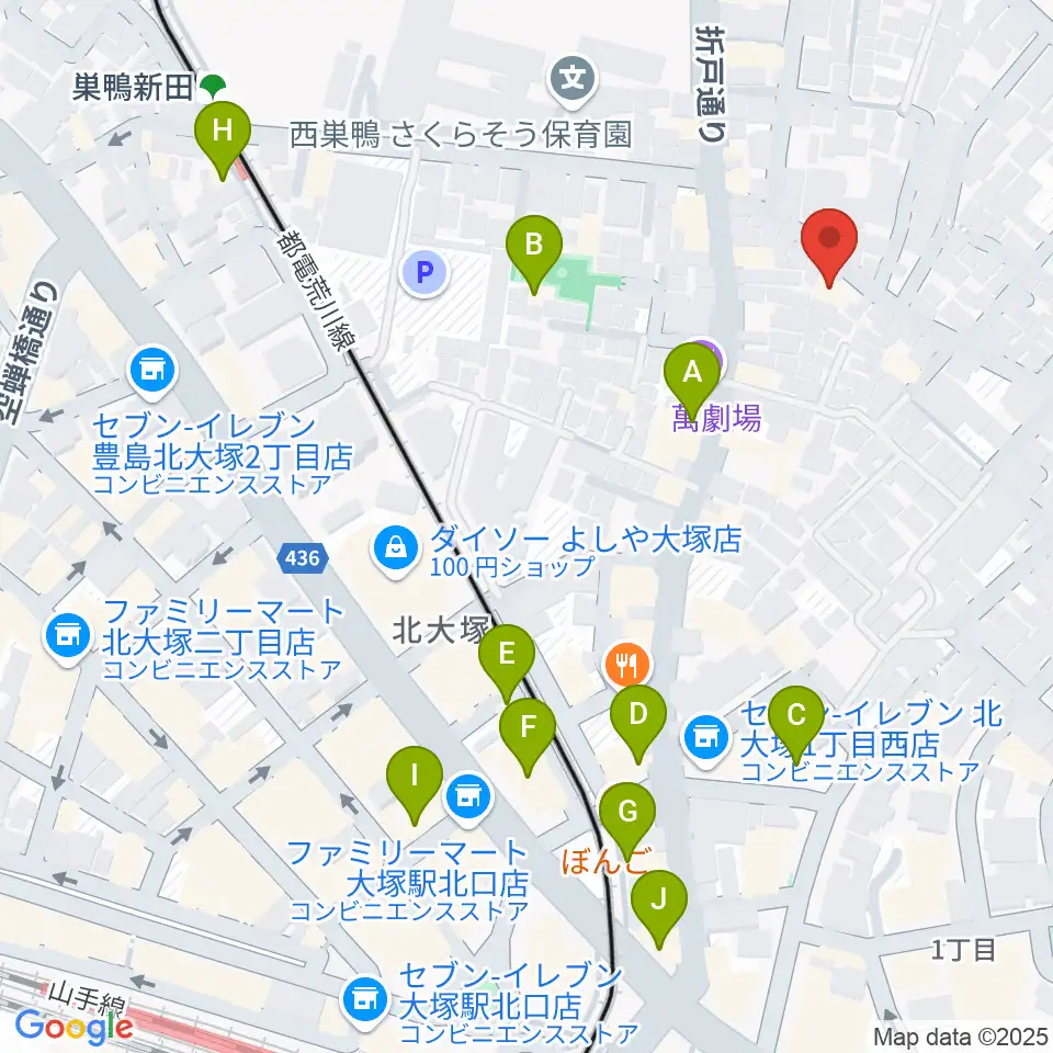 大塚GRECO周辺のカフェ一覧地図