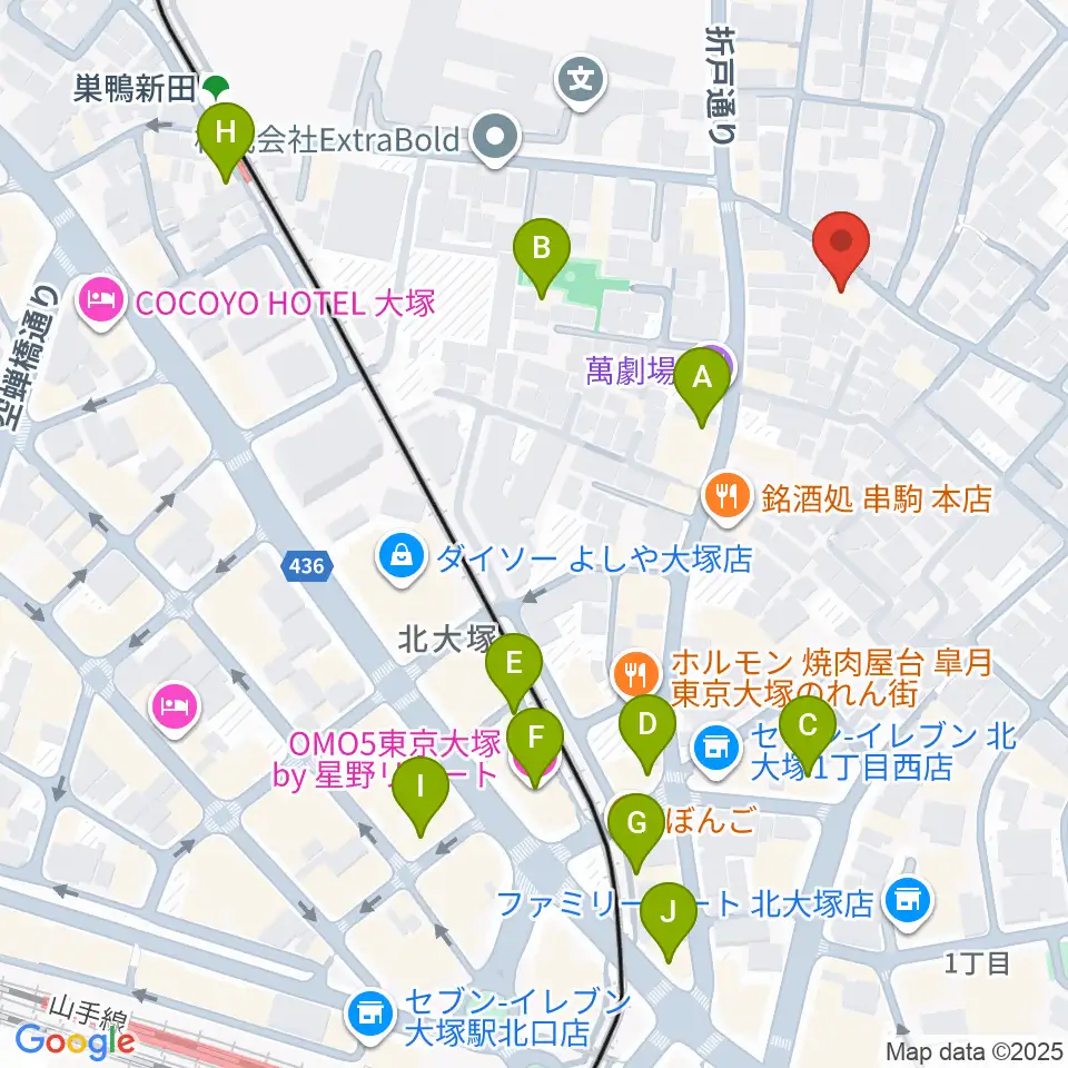 大塚GRECO周辺のカフェ一覧地図