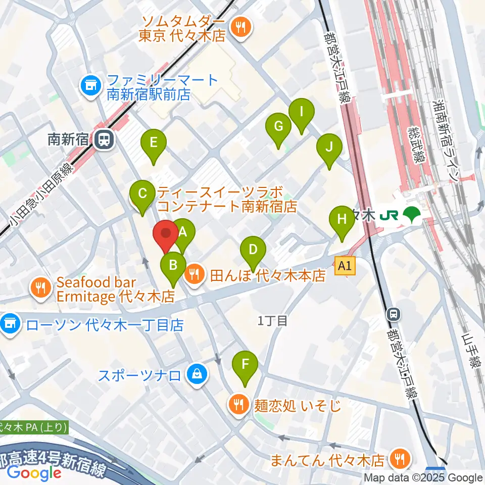 代々木Barbara周辺のカフェ一覧地図