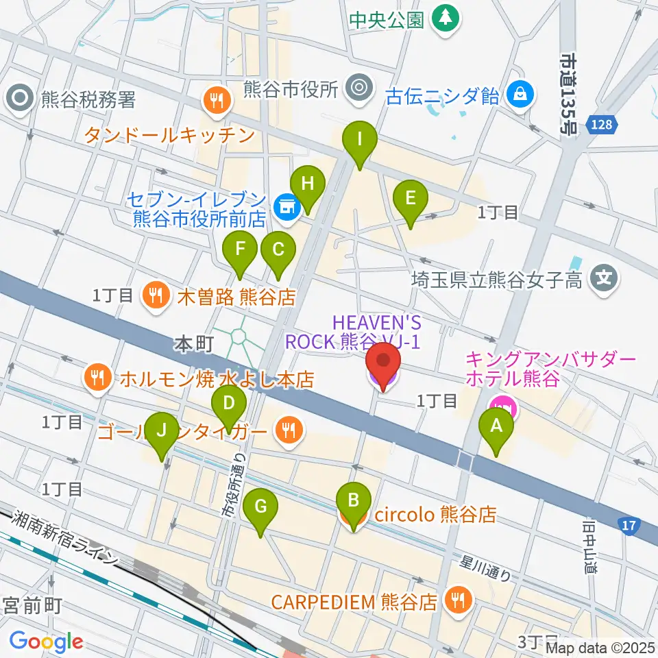ヘブンズロック熊谷VJ-1周辺のカフェ一覧地図