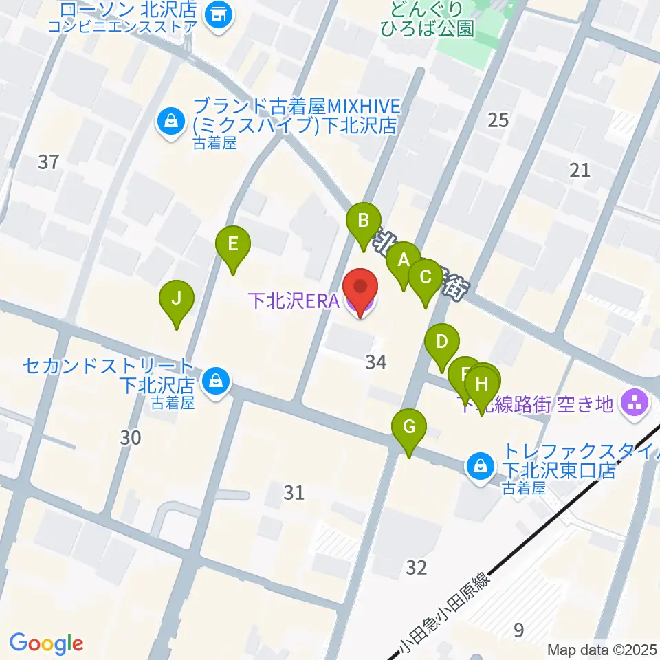 下北沢ERA周辺のカフェ一覧地図