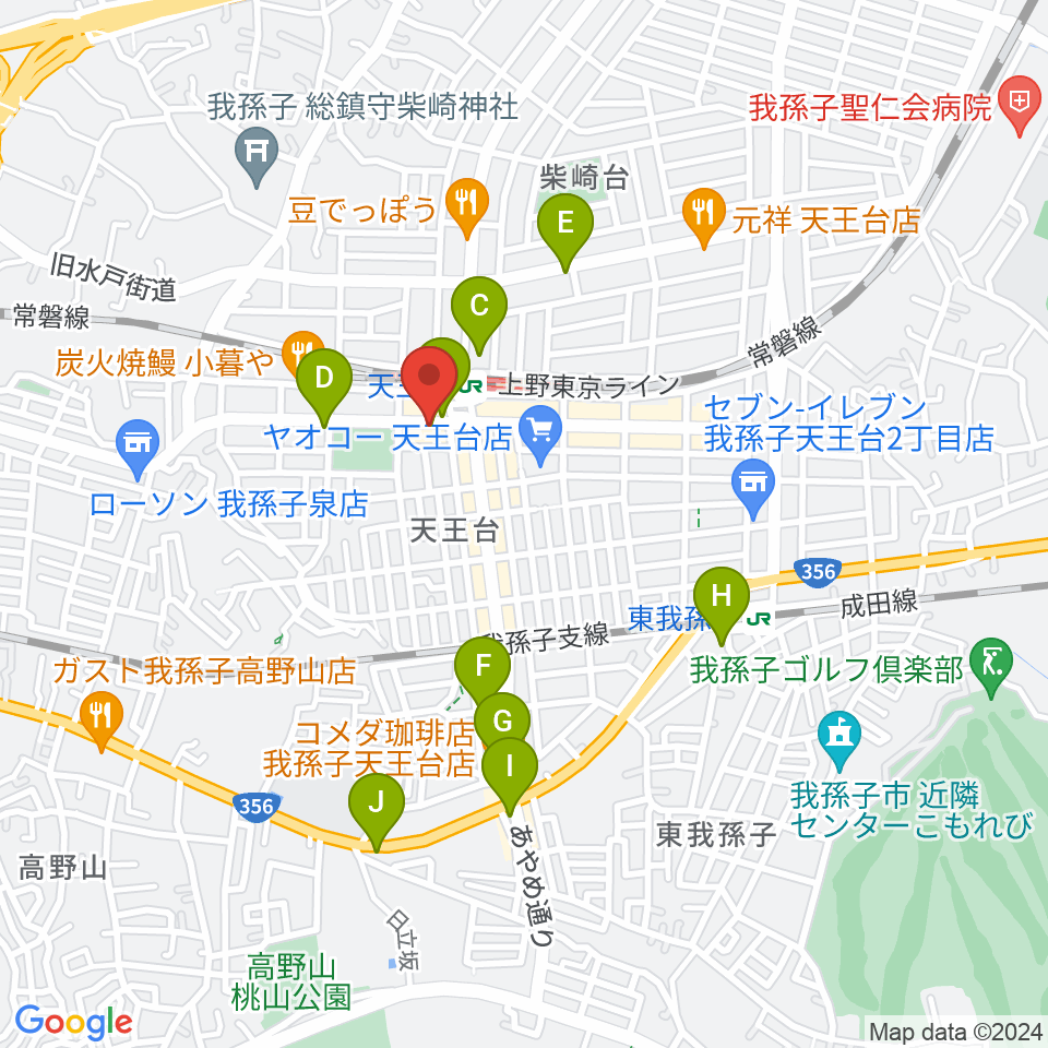 オールディスプレイ・ハコ周辺のカフェ一覧地図