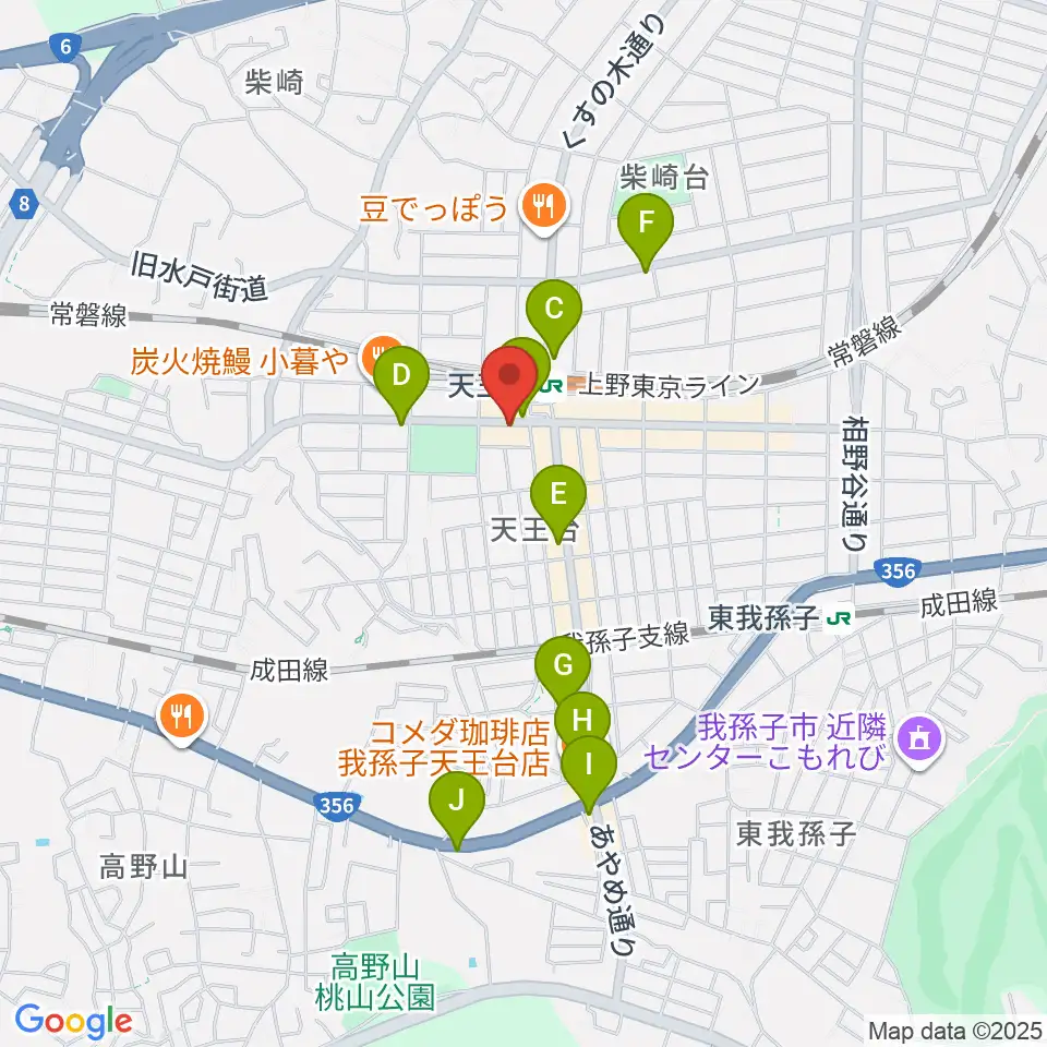 オールディスプレイ・ハコ周辺のカフェ一覧地図