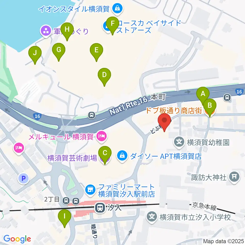 横須賀かぼちゃ屋周辺のカフェ一覧地図