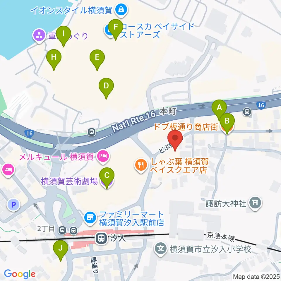横須賀かぼちゃ屋周辺のカフェ一覧地図
