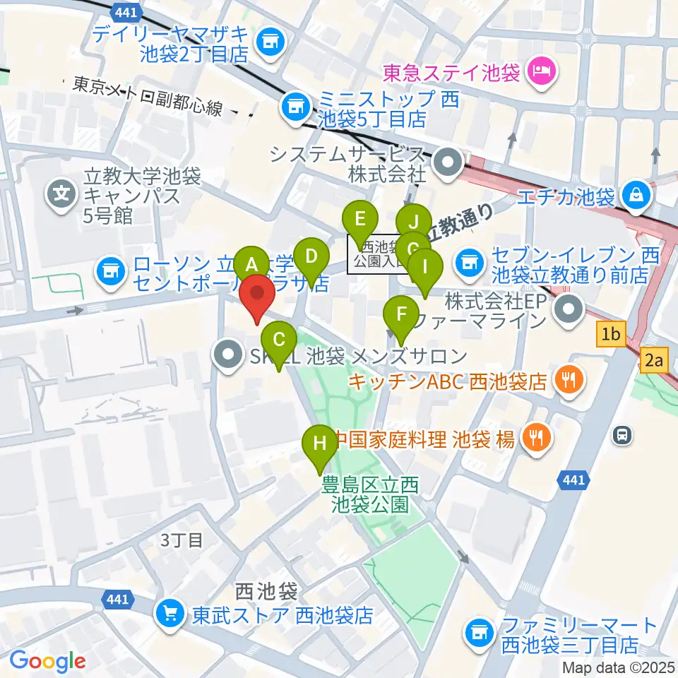 池袋アップルジャンプ周辺のカフェ一覧地図