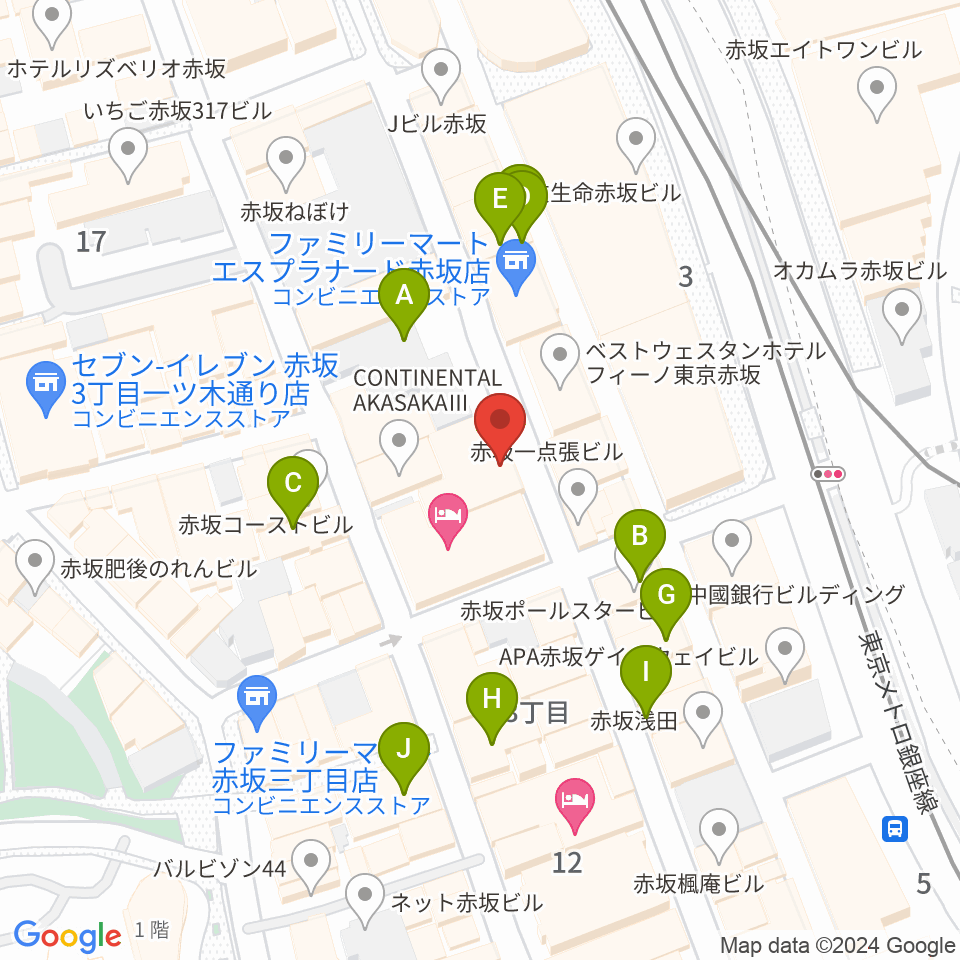クローフィッシュ赤坂周辺のカフェ一覧地図