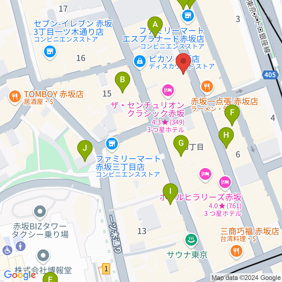 クローフィッシュ赤坂周辺のカフェ一覧地図