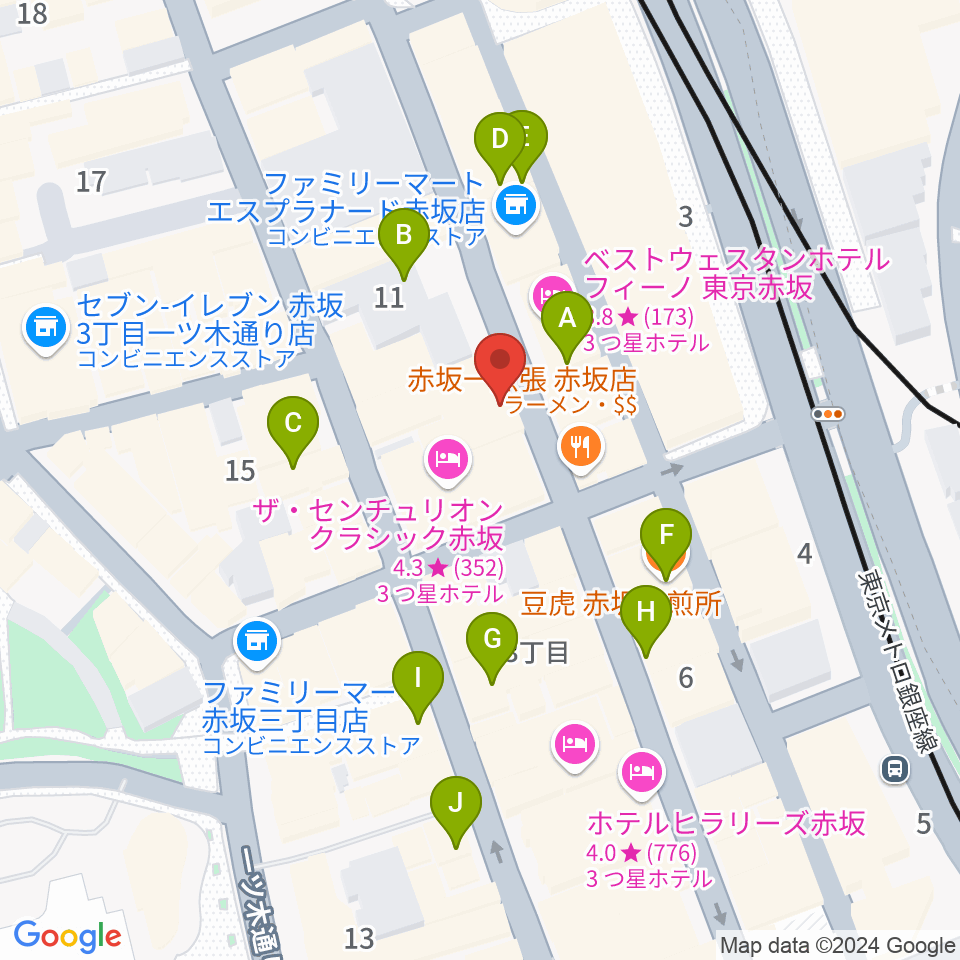 クローフィッシュ赤坂周辺のカフェ一覧地図