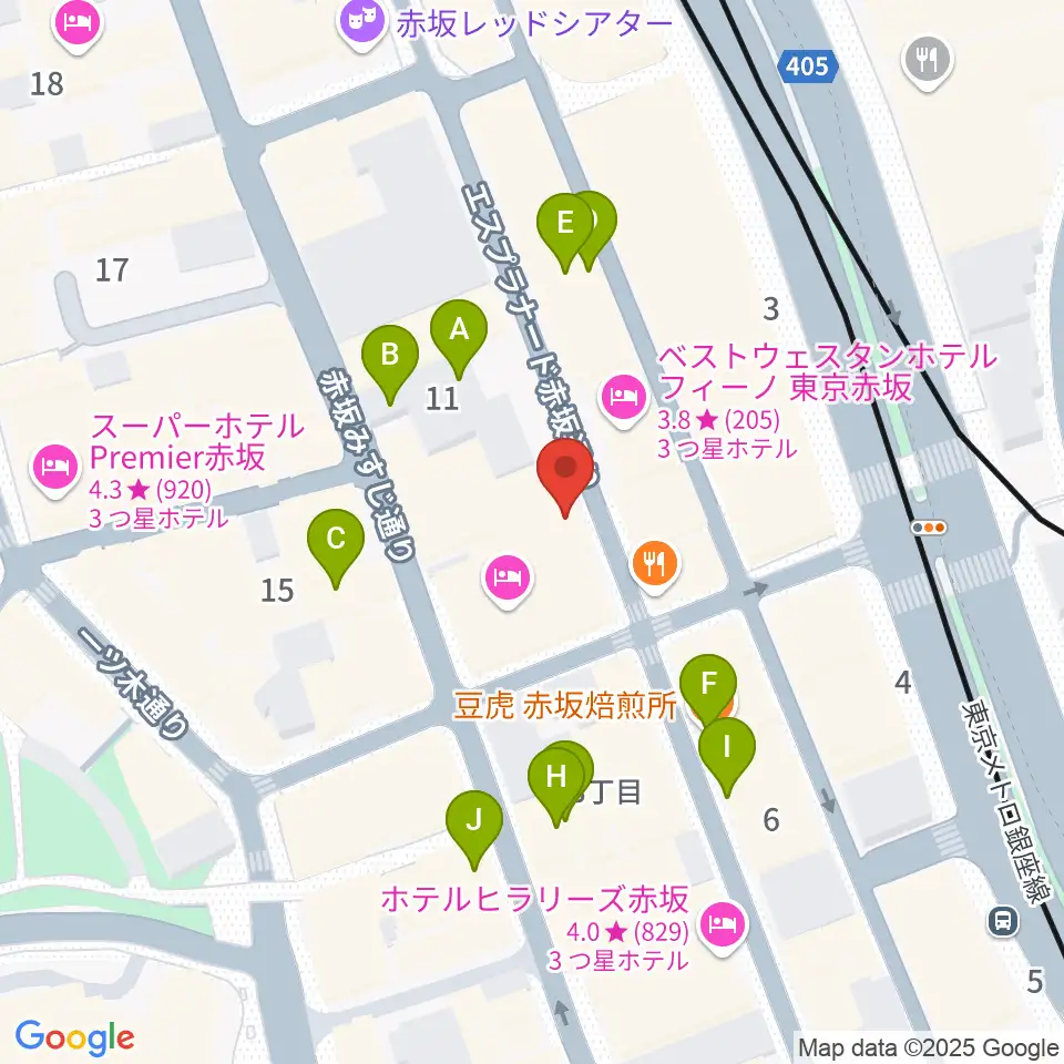 クローフィッシュ赤坂周辺のカフェ一覧地図