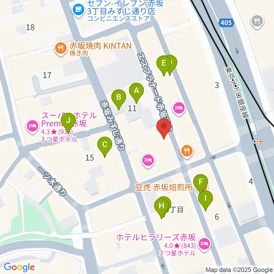 クローフィッシュ赤坂周辺のカフェ一覧地図