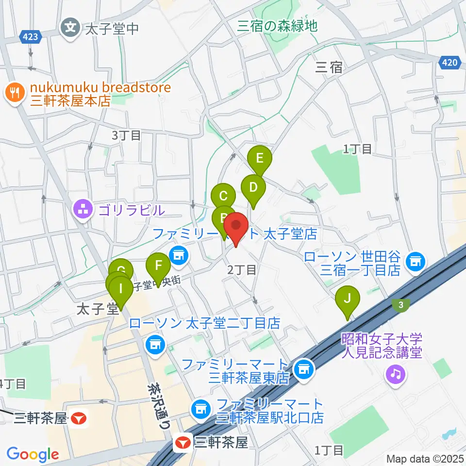 三軒茶屋グレープフルーツムーン周辺のカフェ一覧地図